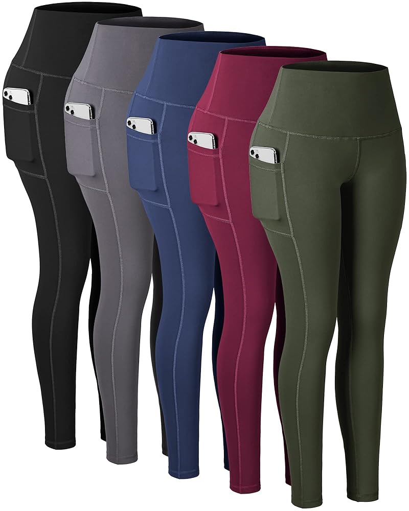 CHRLEISURE Girls’s Excessive-Waisted Leggings with Pockets for Tummy Management and Exercise Yoga