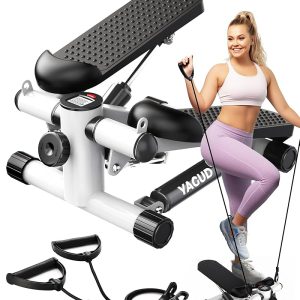 House Train Steppers: Mini Stair Stepper with Resistance Bands, Moveable Below-Desk Exercise Machine, Helps As much as 300 lbs