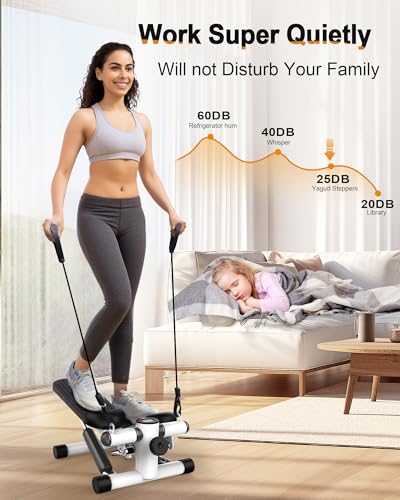 House Train Steppers: Mini Stair Stepper with Resistance Bands, Moveable Below-Desk Exercise Machine, Helps As much as 300 lbs