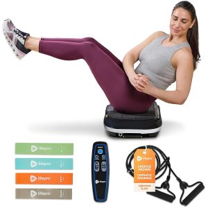 LifePro Vibration Train Machine – Full Physique Exercise Health Platform with Resistance Bands – Dwelling Exercise Tools