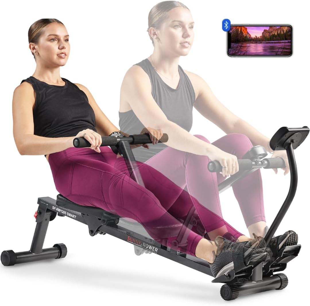 Sunny Well being & Health Compact Adjustable Rowing Machine That includes 12 Resistance Ranges for Full-Physique Exercises and Non-compulsory SunnyFit App for Enhanced Connectivity